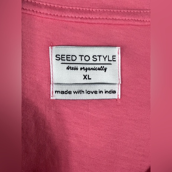 NWOT Seed to Style Organic Cotton Women Long Sleeve Top Thumb Holes Sz XL Coral. - Picture 3 of 7